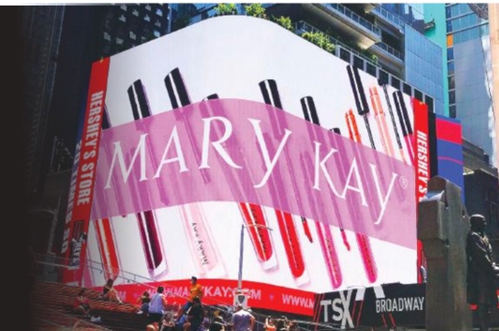 Mary Kay Times Square pink billboard takeover
