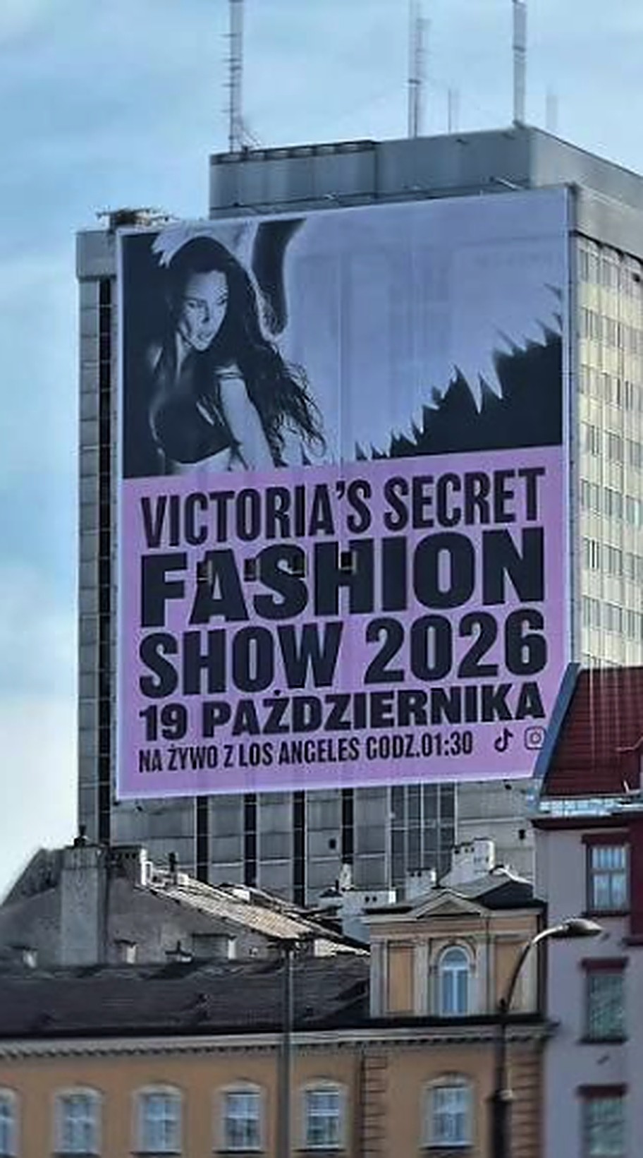Building sized Victoria's Secret Fashion Show 2026 wallscape